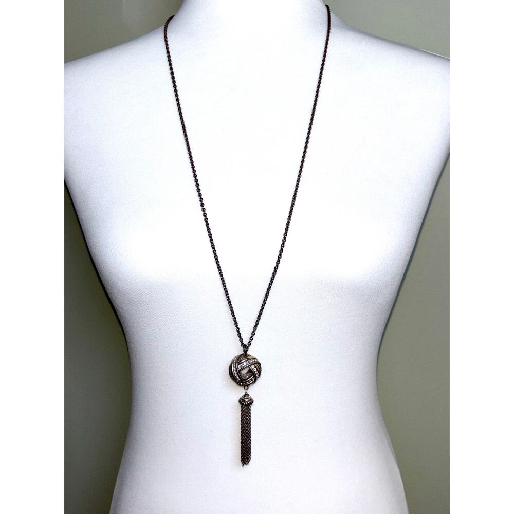 Brighton Silver Tone Tres Twist Tassel Pendant Necklace